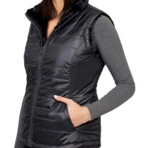 NICOLE MILLER Women Reversible Quilted Puffer Vest--Black